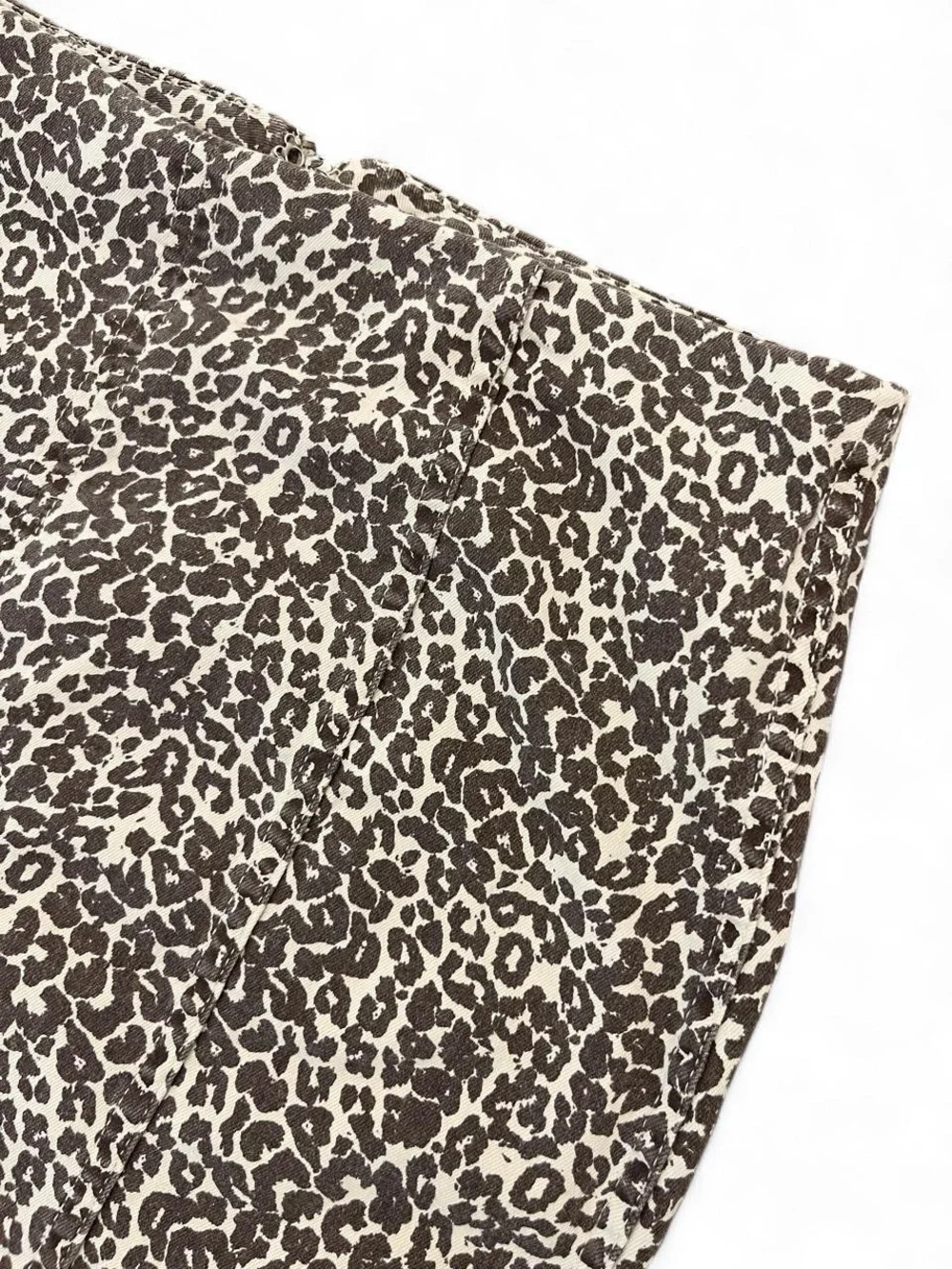 Free People Leopard Print Mini Skirt Brown Cream